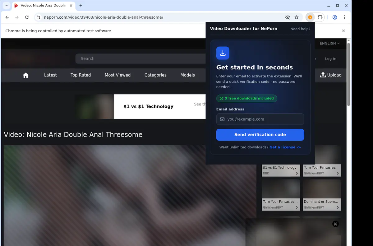 Neporn Video Downloader browser extension screenshot 5
